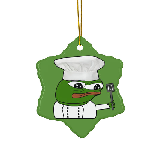 Pepe Chef Anpu Christmas Ornament - Snowflake / One Size - Pepe Merchandise