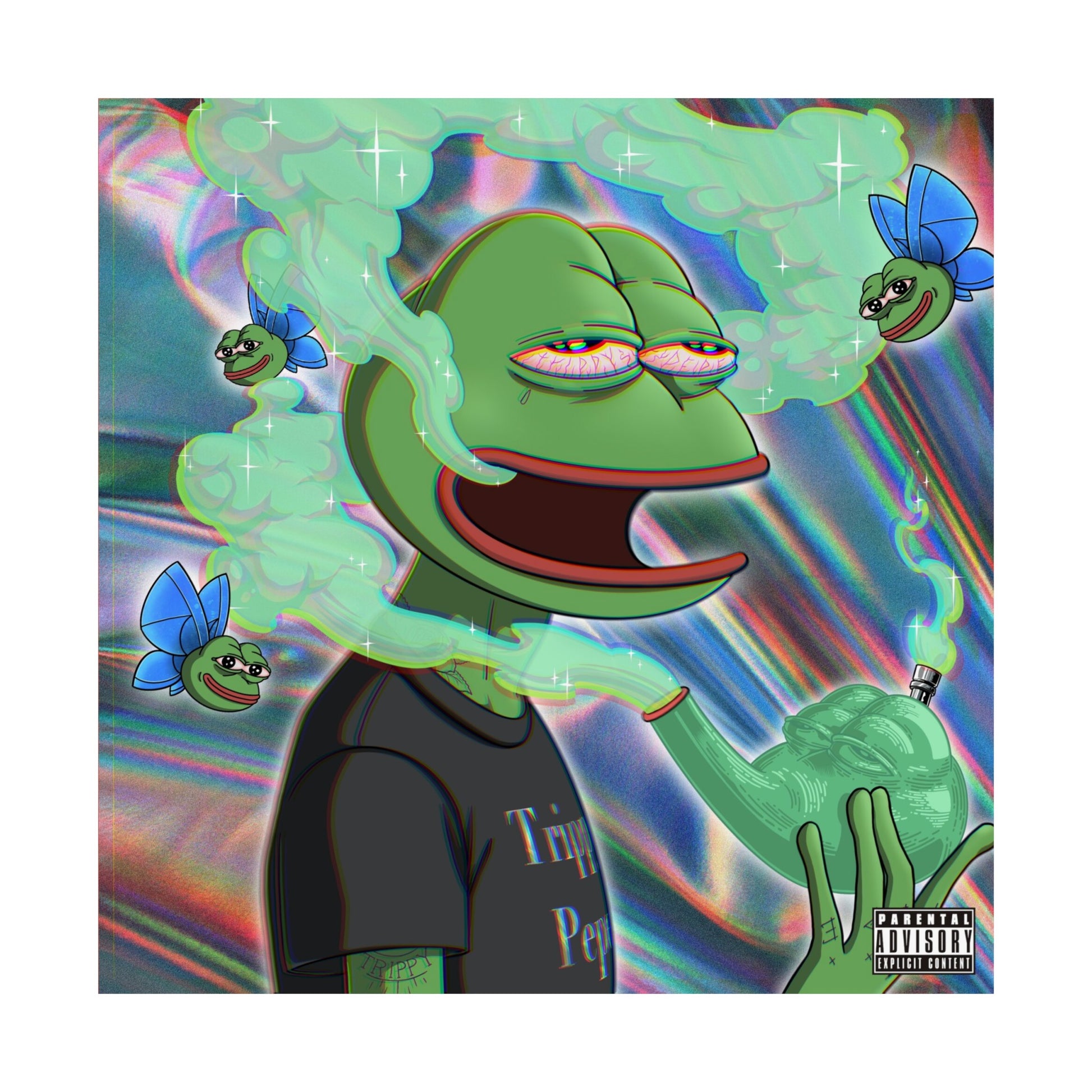 Trippy PEPE Poster - 10″ x 10″ / Matte - Pepe Merchandise