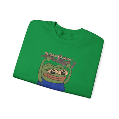 Pepe Gun Safety Heavy Blend Sweatshirt - Irish Green / S - Pepe Merchandise