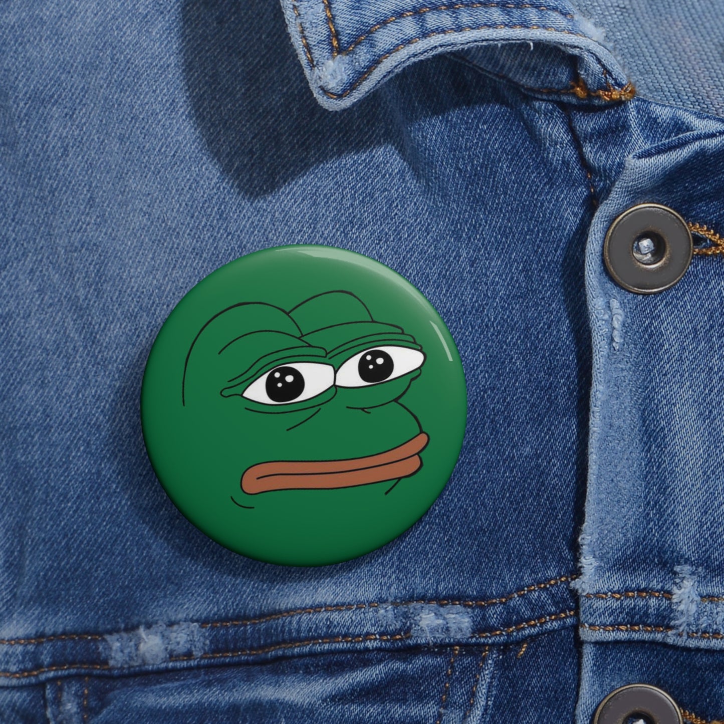 PEPE Rare Face Pin - 1.25" - Pepe Merchandise