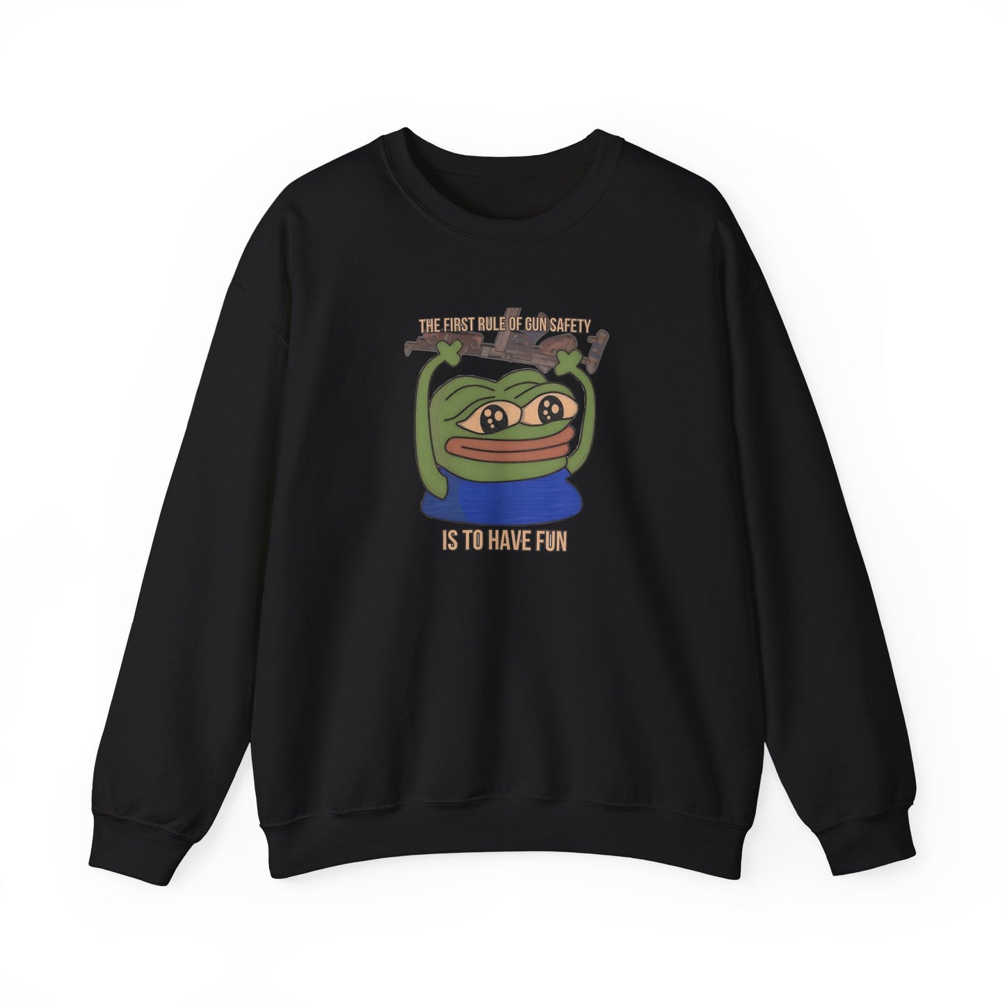 Pepe Gun Safety Heavy Blend Sweatshirt - Black / S - Pepe Merchandise