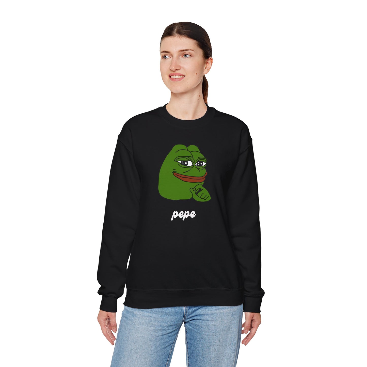 Pepe Smug Heavy Blend Sweatshirt - Black / S - Pepe Merchandise