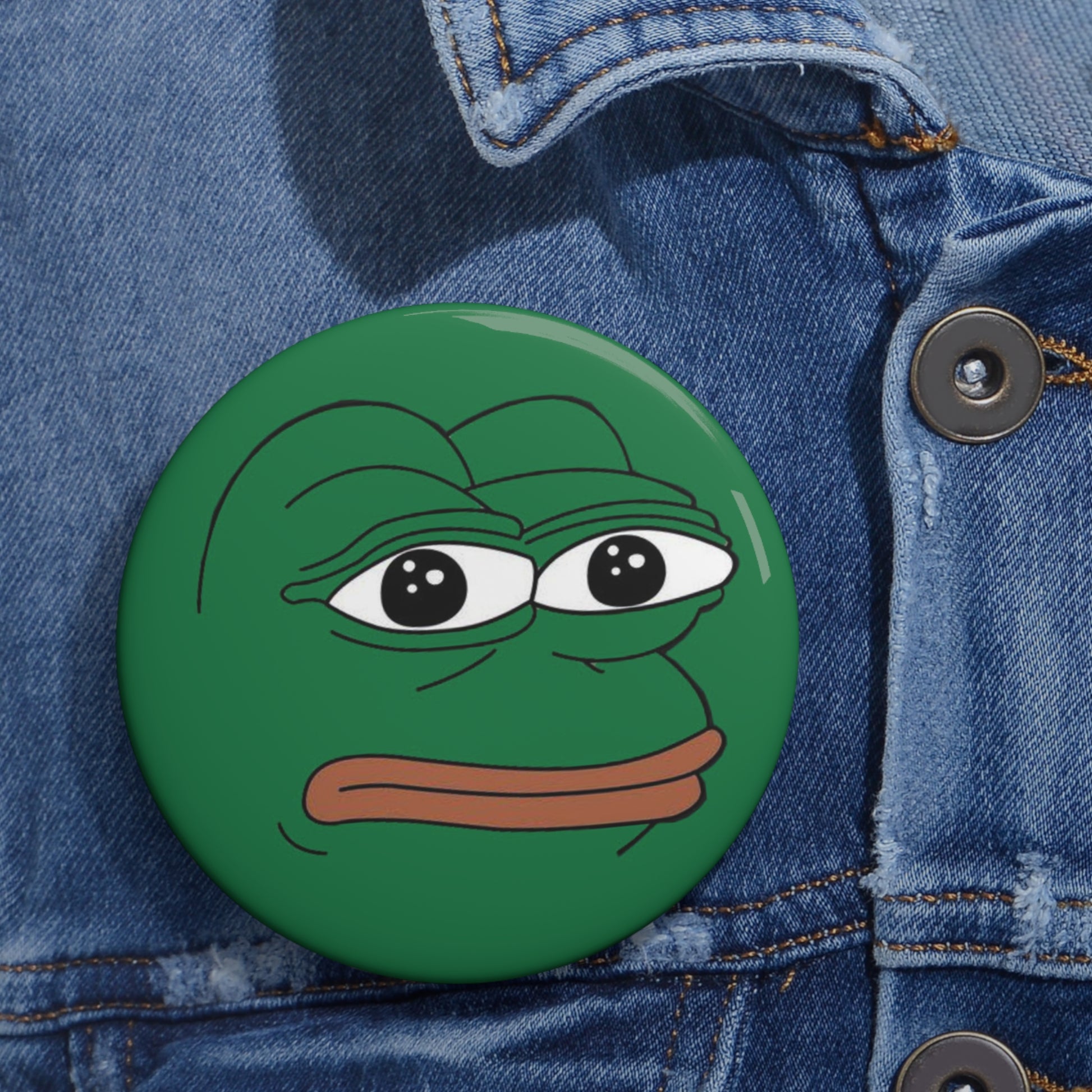 PEPE Rare Face Pin - 1.25" - Pepe Merchandise