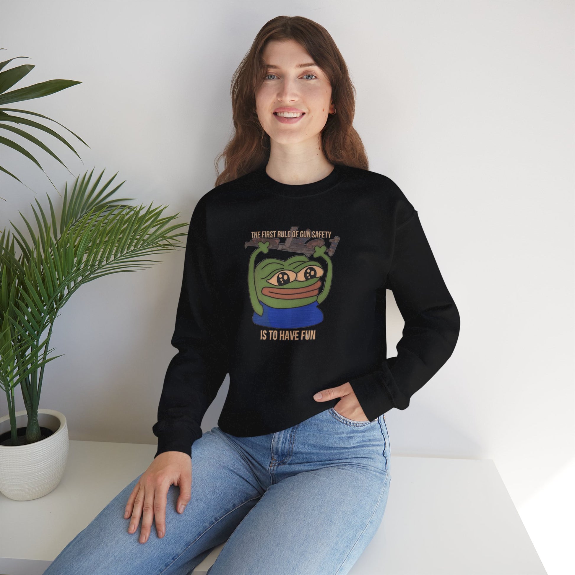 Pepe Gun Safety Heavy Blend Sweatshirt - Irish Green / S - Pepe Merchandise