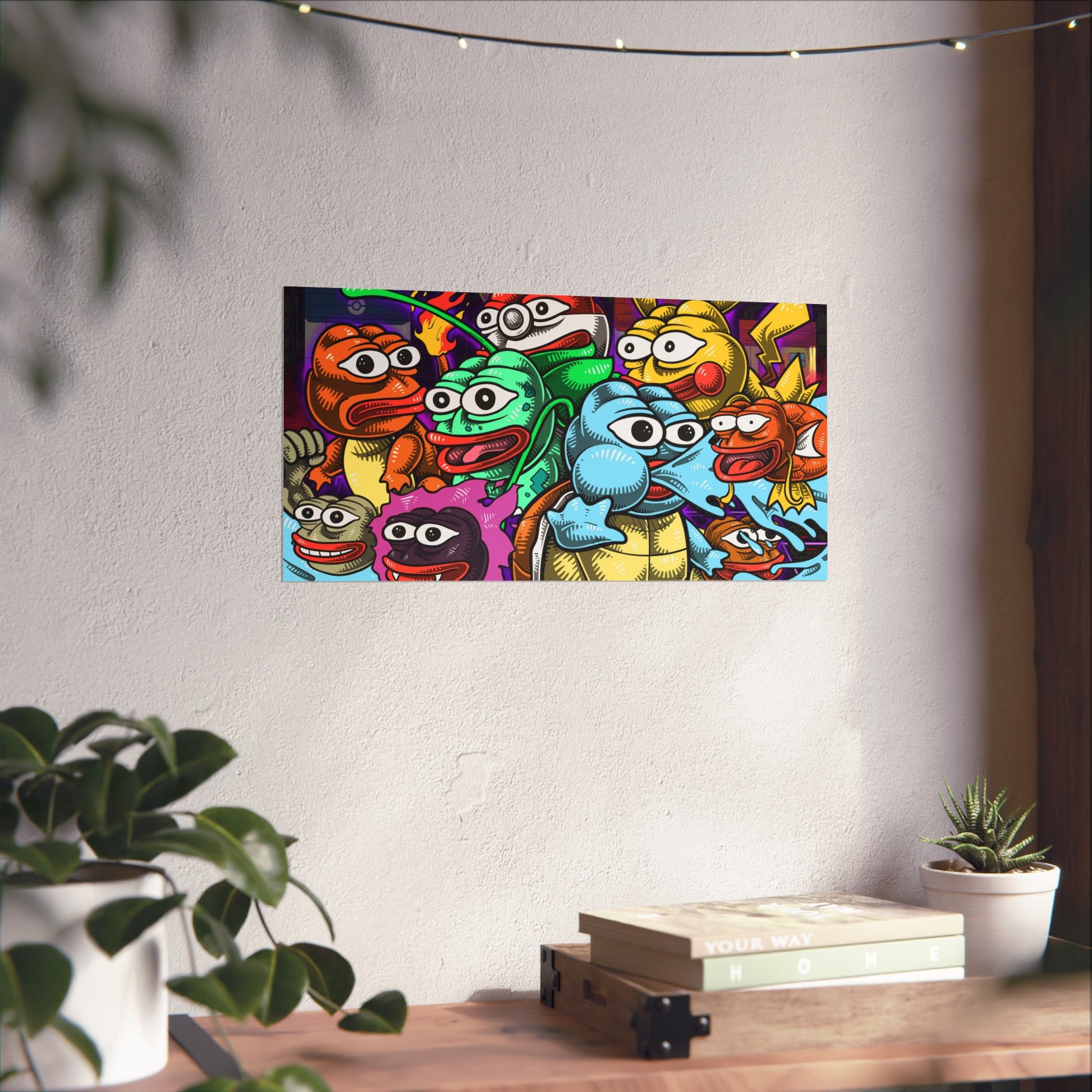 PEPEMON In PepeTown Poster - 20" x 10" / Matte - Pepe Merchandise