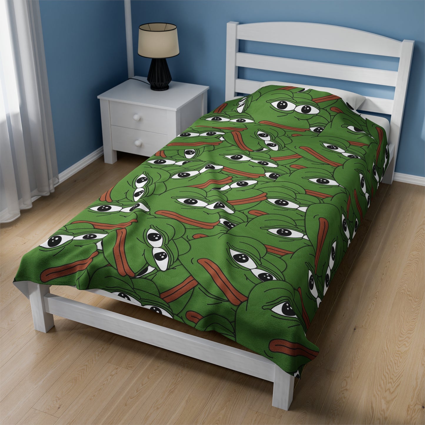 Pepe Velveteen Plush Blanket - 30" × 40" - Pepe Merchandise