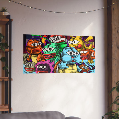 PEPEMON In PepeTown Poster - 20" x 10" / Matte - Pepe Merchandise