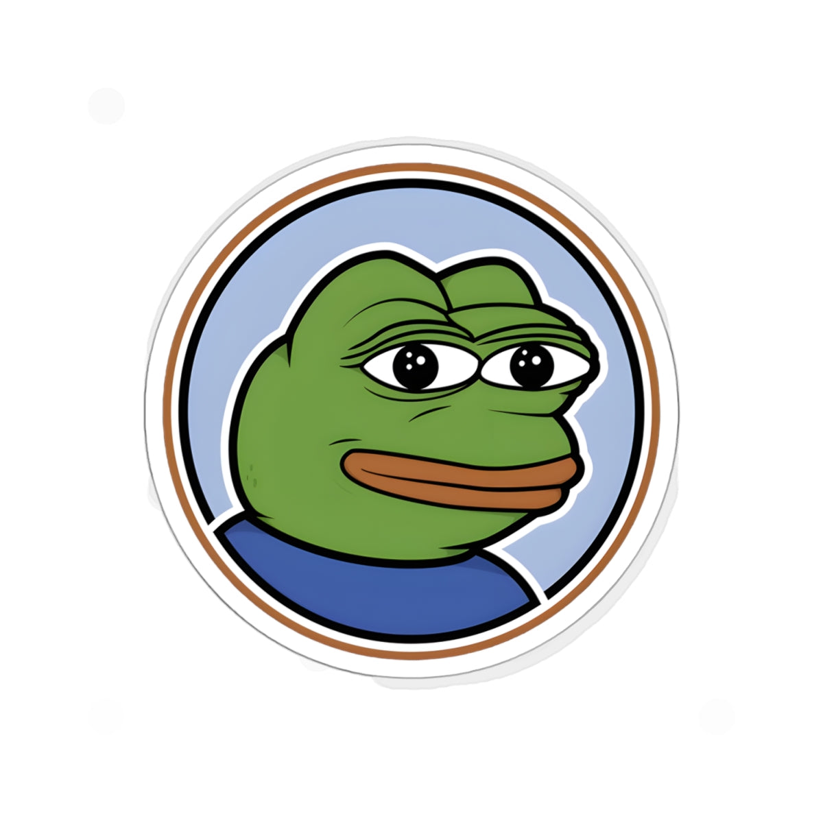 Pepe Circle Sticker - 4" × 4" / White - Pepe Merchandise