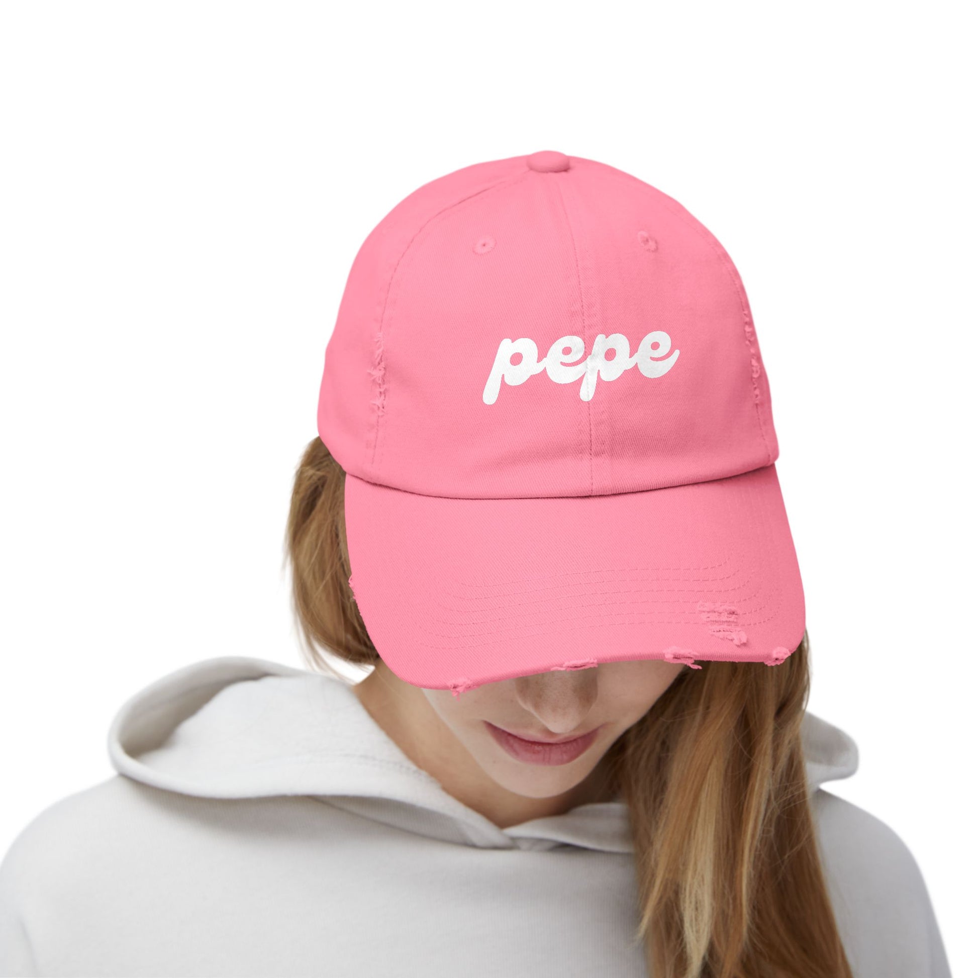 Pepe Pink Distressed Cap - True Pink / One size - Pepe Merchandise