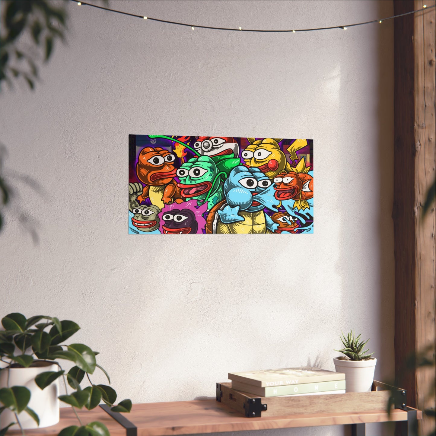 PEPEMON In PepeTown Poster - 20" x 10" / Matte - Pepe Merchandise