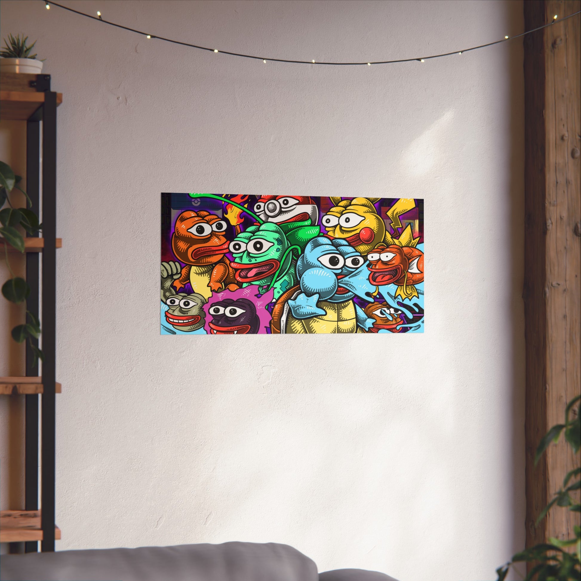 PEPEMON In PepeTown Poster - 20" x 10" / Matte - Pepe Merchandise