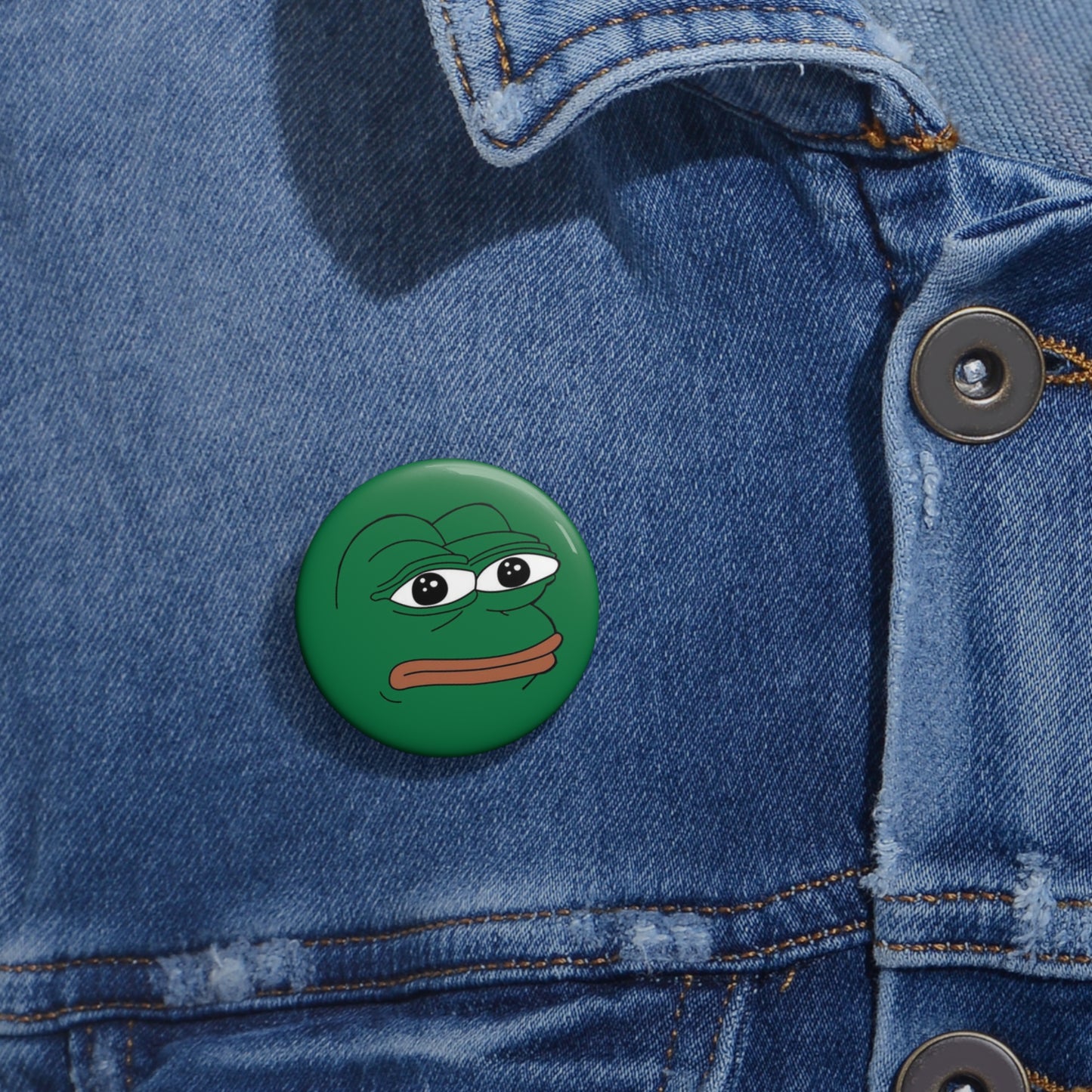 PEPE Rare Face Pin - 1.25" - Pepe Merchandise