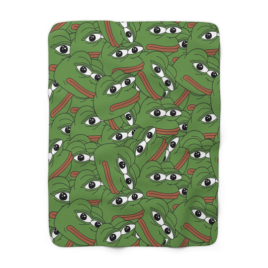 Pepe Sherpa Fleece Blanket - 50" × 60" - Pepe Merchandise