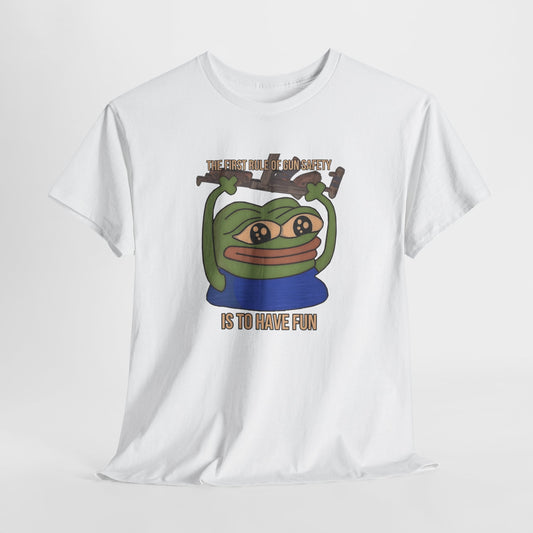 Pepe Gun Safety T-Shirt - White / S - Pepe Merchandise