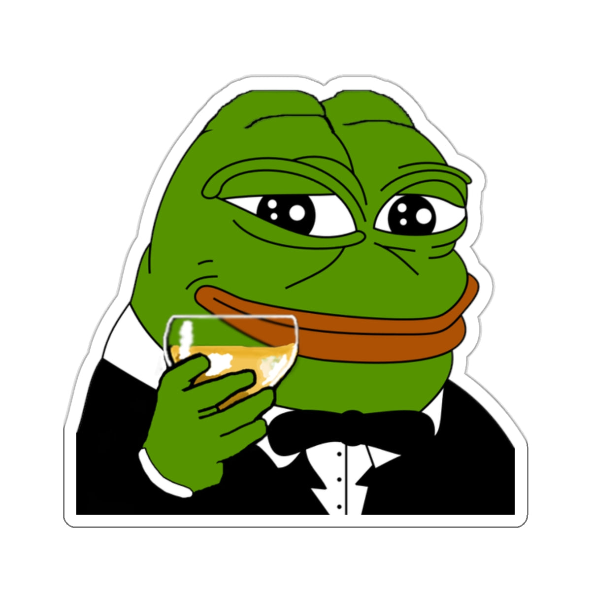 Cheers Pepe Sticker - 2" × 2" / White - Pepe Merchandise