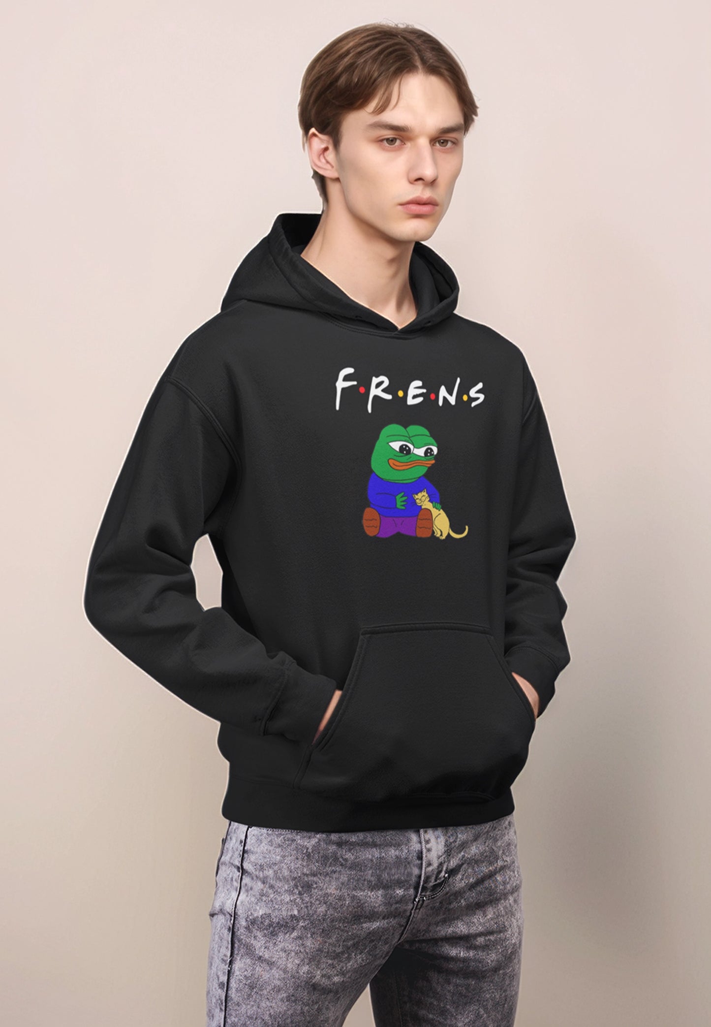 Pepe Frends Heavy Blend Hoodie - S / Black - Pepe Merchandise