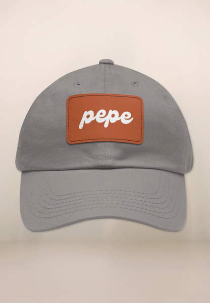 Pepe Dad Hat Leather Patch