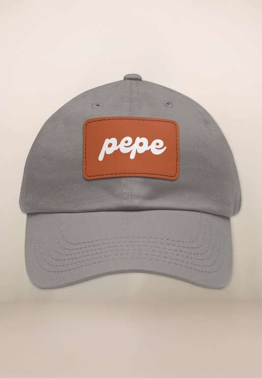 Pepe Dad Hat Leather Patch